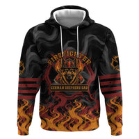 Firefighter German Shepherd Dad Zip Hoodie Vintage Fire Flames Sunset City Skyline - Always By My Side