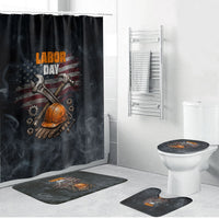 Labor Day Bathroom Set Strong Hands Build Nations Patriotic Grunge Tools