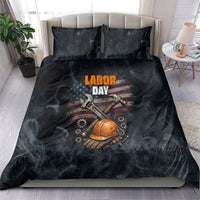 Labor Day Bedding Set Strong Hands Build Nations Patriotic Grunge Tools
