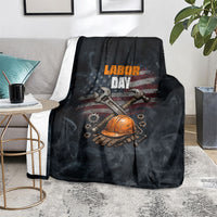 Labor Day Blanket Strong Hands Build Nations Patriotic Grunge Tools