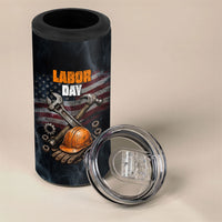 Labor Day 4 in 1 Can Cooler Tumbler Strong Hands Build Nations Patriotic Grunge Tools