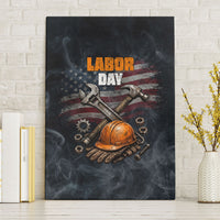 Labor Day Canvas Wall Art Strong Hands Build Nations Patriotic Grunge Tools