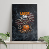 Labor Day Canvas Wall Art Strong Hands Build Nations Patriotic Grunge Tools