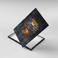 Labor Day Canvas Wall Art Strong Hands Build Nations Patriotic Grunge Tools