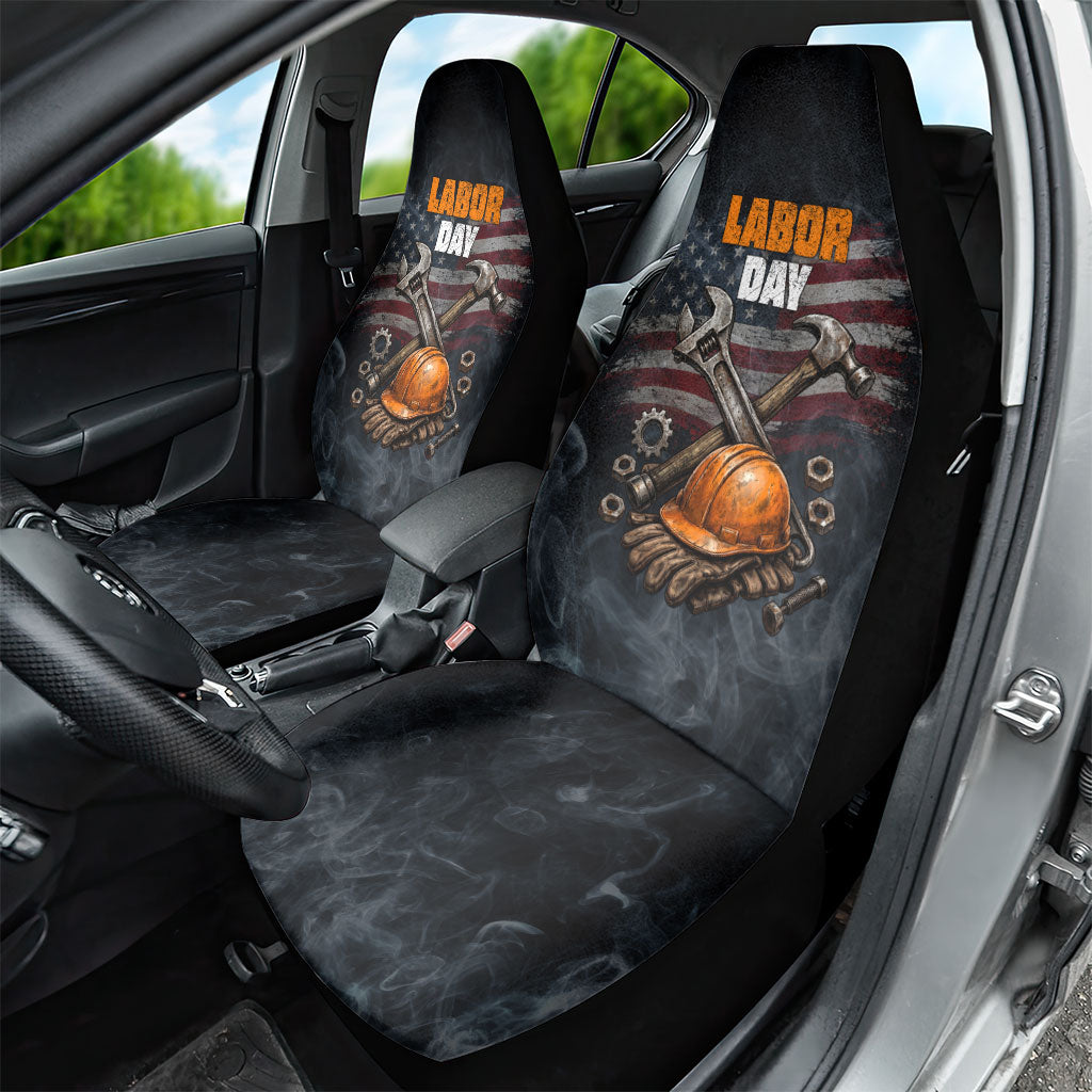Labor Day Car Seat Cover Strong Hands Build Nations Patriotic Grunge Tools