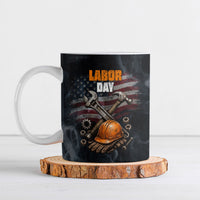 Labor Day Ceramic Mug Strong Hands Build Nations Patriotic Grunge Tools