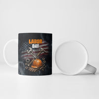 Labor Day Ceramic Mug Strong Hands Build Nations Patriotic Grunge Tools