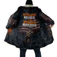 Labor Day Cloak Strong Hands Build Nations Patriotic Grunge Tools