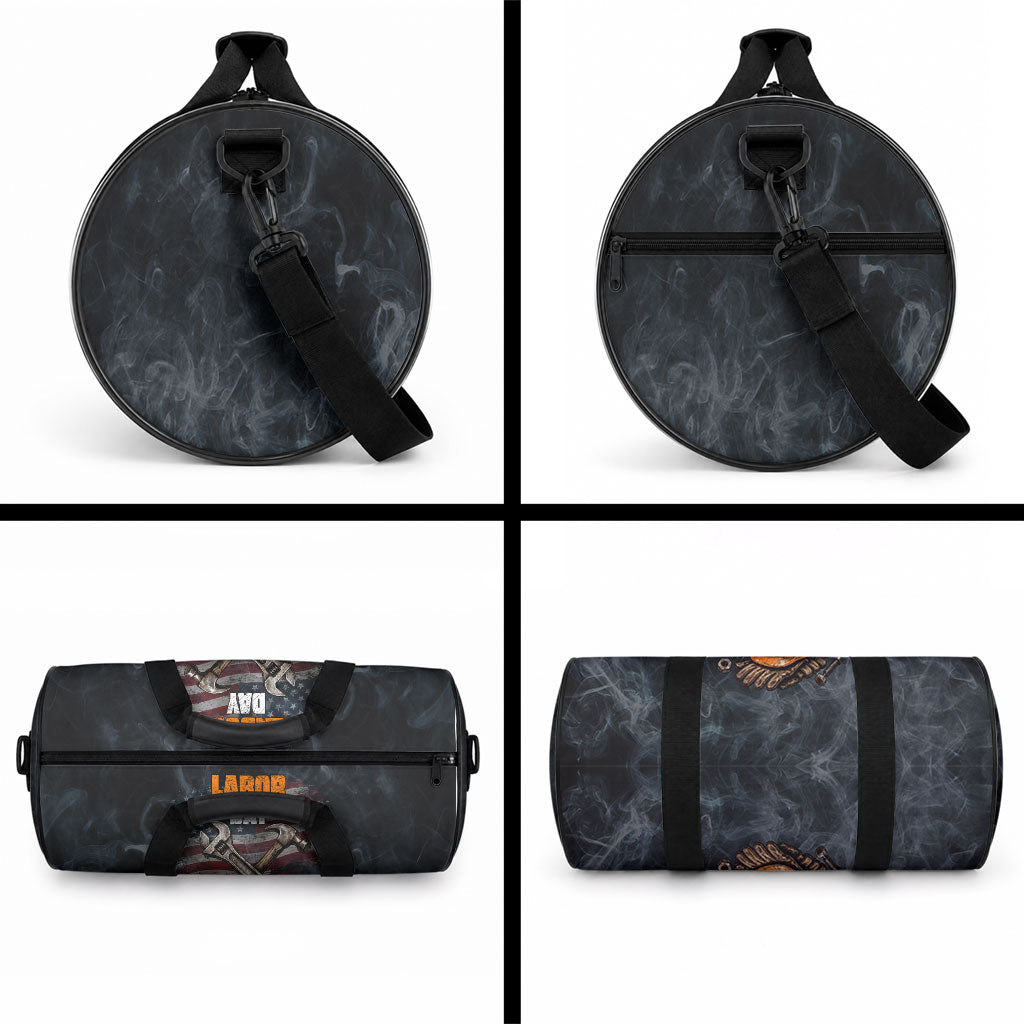 Labor Day Duffle Bag Strong Hands Build Nations Patriotic Grunge Tools