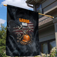Labor Day Garden Flag Strong Hands Build Nations Patriotic Grunge Tools