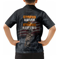 Labor Day Hawaiian Shirt Strong Hands Build Nations Patriotic Grunge Tools