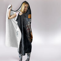 Labor Day Hooded Blanket Strong Hands Build Nations Patriotic Grunge Tools