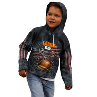 Labor Day Kid Hoodie Strong Hands Build Nations Patriotic Grunge Tools