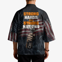 Labor Day Kimono Strong Hands Build Nations Patriotic Grunge Tools