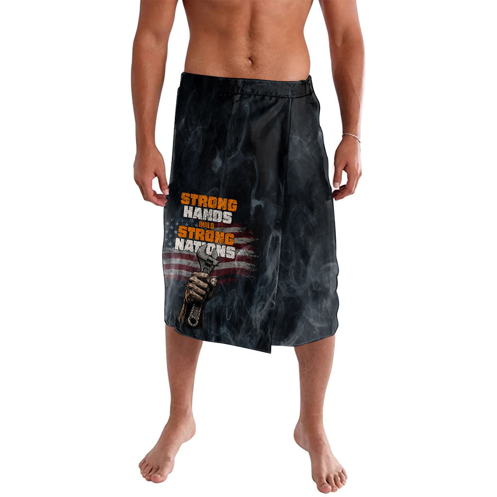 Labor Day Lavalava Strong Hands Build Nations Patriotic Grunge Tools
