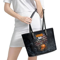Labor Day Leather Tote Bag Strong Hands Build Nations Patriotic Grunge Tools
