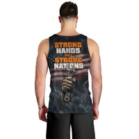 Labor Day Men Tank Top Strong Hands Build Nations Patriotic Grunge Tools
