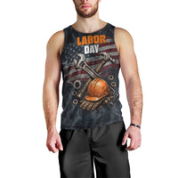 Labor Day Men Tank Top Strong Hands Build Nations Patriotic Grunge Tools