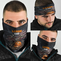 Labor Day Neck Gaiter Strong Hands Build Nations Patriotic Grunge Tools