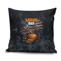 Labor Day Pillow Cover Strong Hands Build Nations Patriotic Grunge Tools
