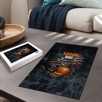 Labor Day Puzzle Strong Hands Build Nations Patriotic Grunge Tools