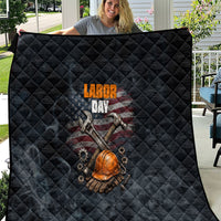 Labor Day Quilt Strong Hands Build Nations Patriotic Grunge Tools
