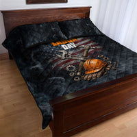 Labor Day Quilt Bed Set Strong Hands Build Nations Patriotic Grunge Tools