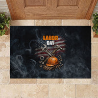Labor Day Rubber Doormat Strong Hands Build Nations Patriotic Grunge Tools