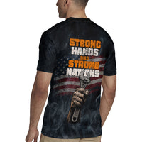 Labor Day Rugby Jersey Strong Hands Build Nations Patriotic Grunge Tools