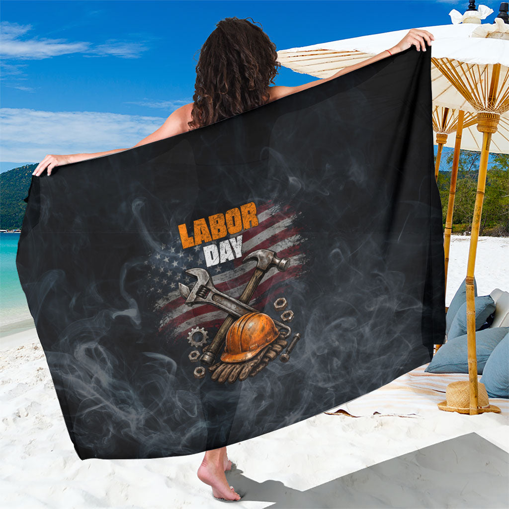 Labor Day Sarong Strong Hands Build Nations Patriotic Grunge Tools