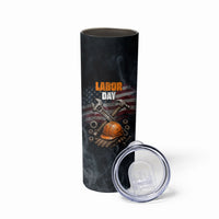 Labor Day Skinny Tumbler Strong Hands Build Nations Patriotic Grunge Tools