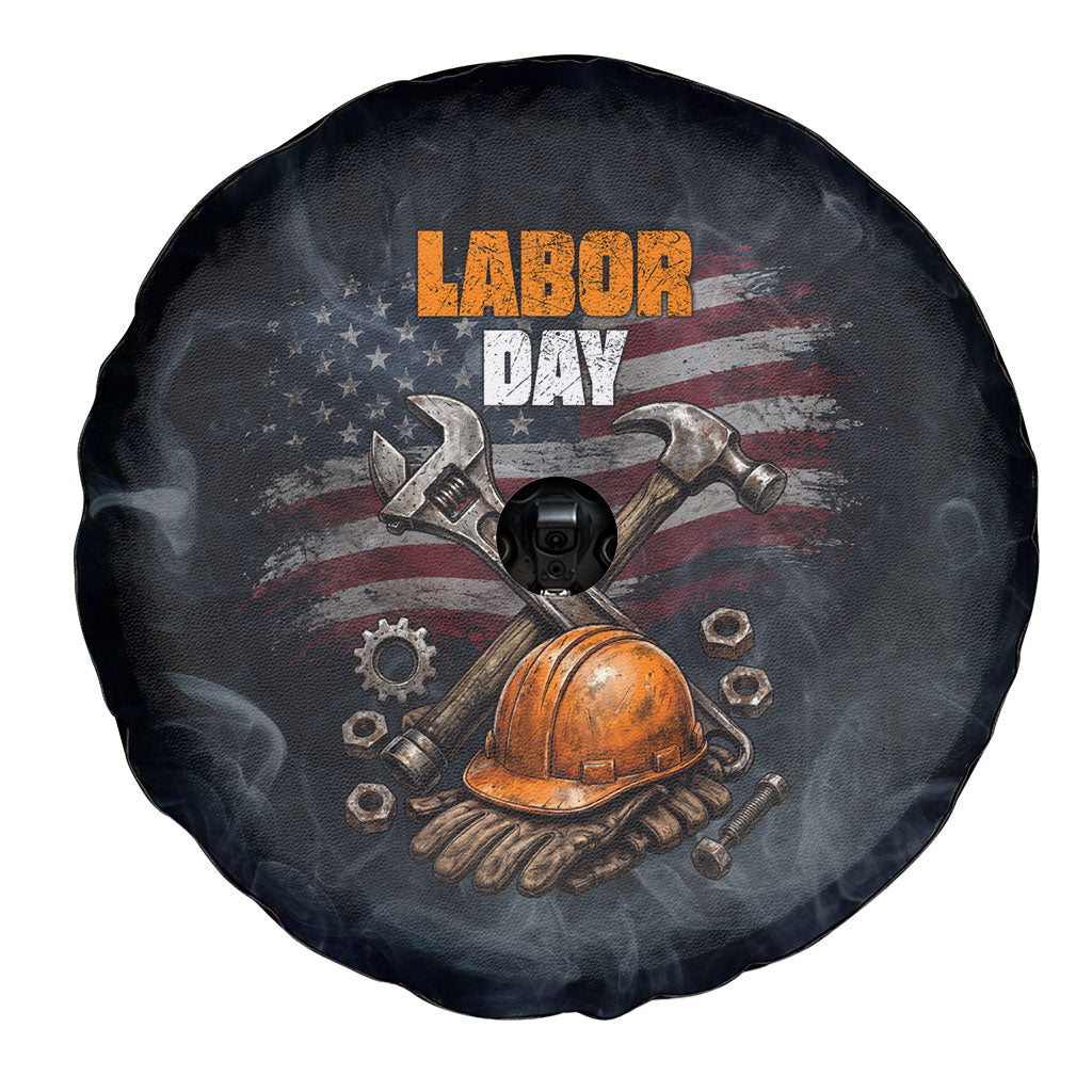 Labor Day Spare Tire Cover Strong Hands Build Nations Patriotic Grunge Tools