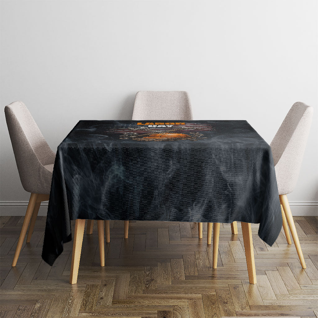 Labor Day Tablecloth Strong Hands Build Nations Patriotic Grunge Tools