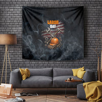 Labor Day Tapestry Strong Hands Build Nations Patriotic Grunge Tools