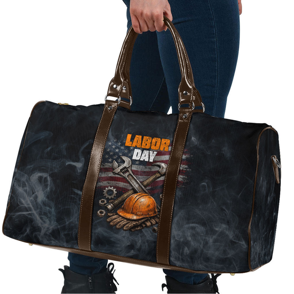 Labor Day Travel Bag Strong Hands Build Nations Patriotic Grunge Tools