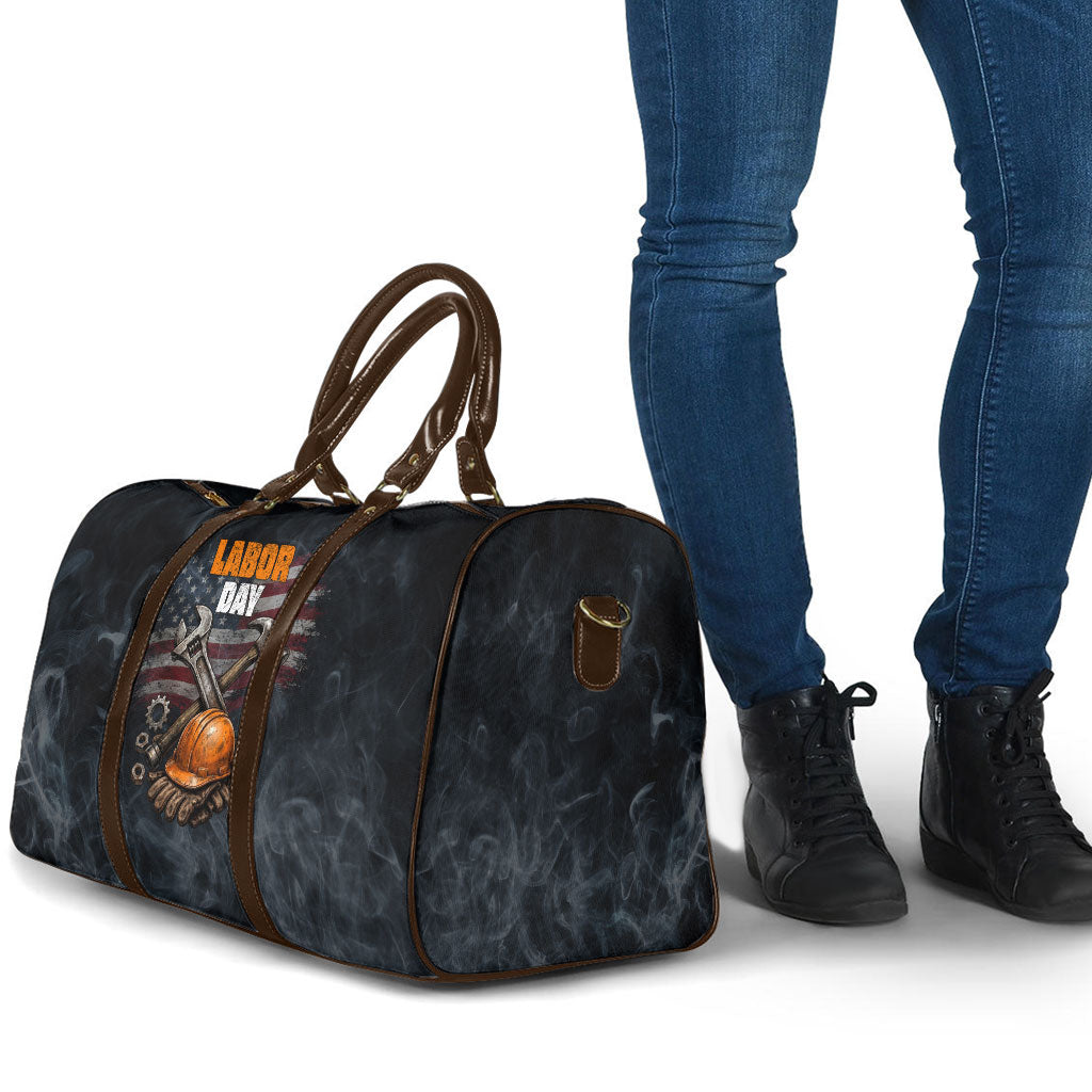 Labor Day Travel Bag Strong Hands Build Nations Patriotic Grunge Tools