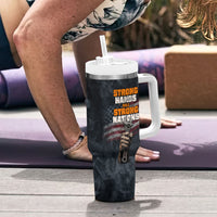 Labor Day Tumbler With Handle Strong Hands Build Nations Patriotic Grunge Tools