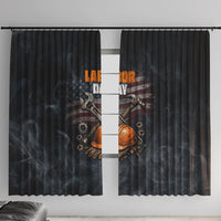 Labor Day Window Curtain Strong Hands Build Nations Patriotic Grunge Tools