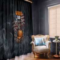 Labor Day Window Curtain Strong Hands Build Nations Patriotic Grunge Tools