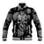 Skull Pattern Baseball Jacket I'm Never Alone - My Demon Are With Me 24/7 - Wonder Print Shop