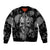 Skull Pattern Bomber Jacket I'm Never Alone - My Demon Are With Me 24/7 - Wonder Print Shop