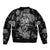 Skull Pattern Bomber Jacket I'm Never Alone - My Demon Are With Me 24/7 - Wonder Print Shop