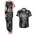 Skull Pattern Couples Matching Tank Maxi Dress and Hawaiian Shirt I'm Never Alone - My Demon Are With Me 24/7 - Wonder Print Shop