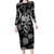 Skull Pattern Family Matching Long Sleeve Bodycon Dress and Hawaiian Shirt I'm Never Alone - My Demon Are With Me 24/7 - Wonder Print Shop