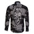Skull Pattern Family Matching Off Shoulder Maxi Dress and Hawaiian Shirt I'm Never Alone - My Demon Are With Me 24/7 - Wonder Print Shop