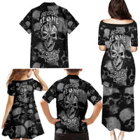Skull Pattern Family Matching Puletasi Dress and Hawaiian Shirt I'm Never Alone - My Demon Are With Me 24/7 - Wonder Print Shop