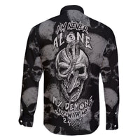 Skull Pattern Family Matching Puletasi Dress and Hawaiian Shirt I'm Never Alone - My Demon Are With Me 24/7 - Wonder Print Shop