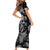 Skull Pattern Family Matching Short Sleeve Bodycon Dress and Hawaiian Shirt I'm Never Alone - My Demon Are With Me 24/7 - Wonder Print Shop