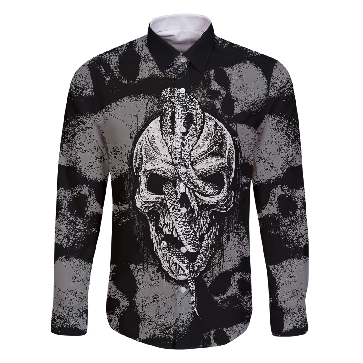 Skull Pattern Family Matching Summer Maxi Dress and Hawaiian Shirt I'm Never Alone - My Demon Are With Me 24/7 - Wonder Print Shop