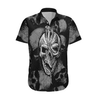 Skull Pattern Hawaiian Shirt I'm Never Alone - My Demon Are With Me 24/7 - Wonder Print Shop